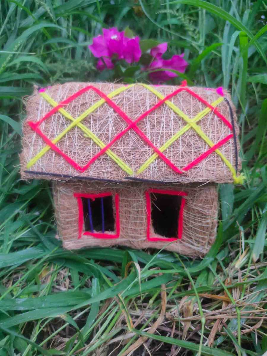 Orissa Coir Crafts - Handcrafted Hut Figurine - Home Decor