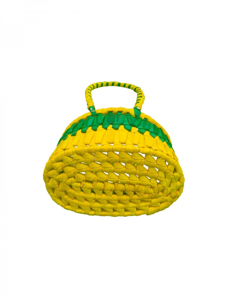 Chettinad Kottan - Small Basket, Green-Yellow - Geographical Indexed (pack of 2)