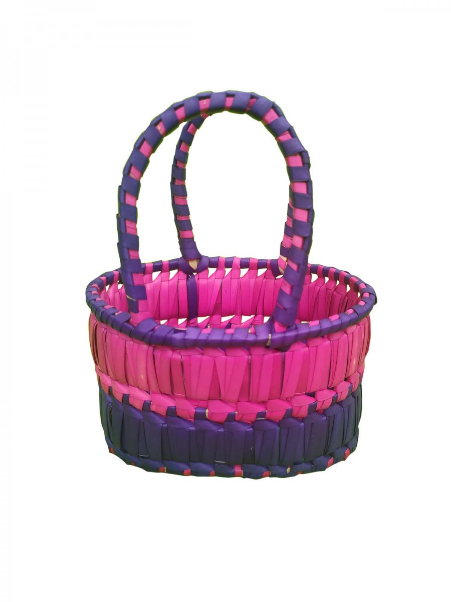 Chettinad Kottan - Small Basket, Pink-Purple  - Geographical Indexed (pack of 2)