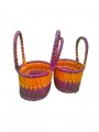 Chettinad Kottan - Small Basket, Purple-Orange - Geographical Indexed (pack of 2)