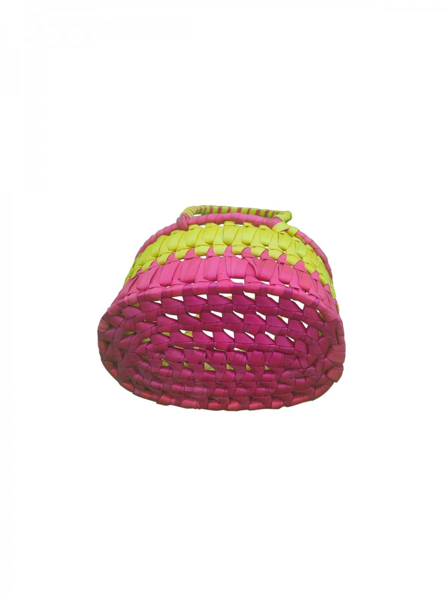 Chettinad Kottan - Small Basket, Yellow-Pink - Geographical Indexed (pack of 2)