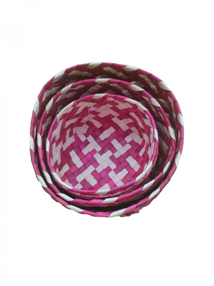 Organizers - Chettinad Kottan - Stacked Bowl, Dark Pink - Geographical Indexed