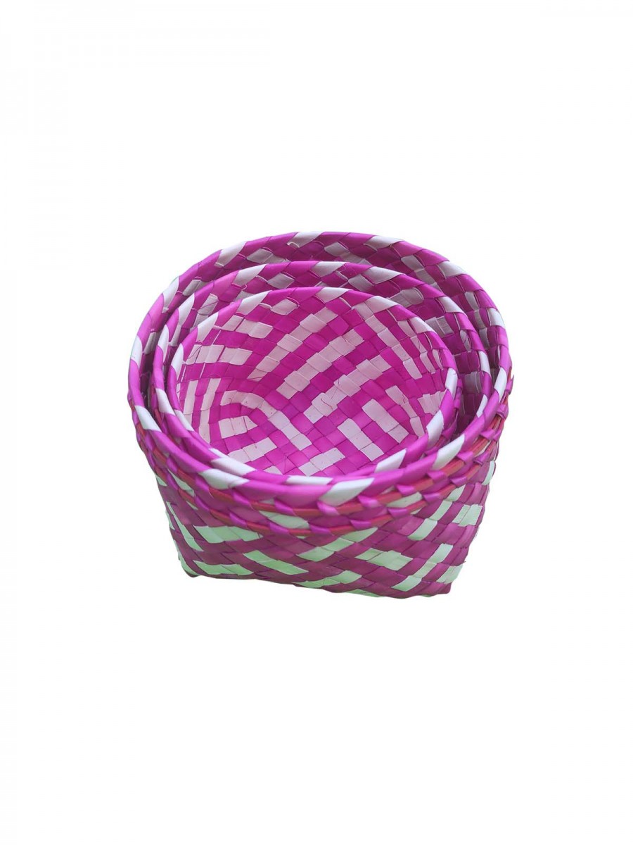 Organizers - Chettinad Kottan - Stacked Bowl, Pink - Geographical Indexed