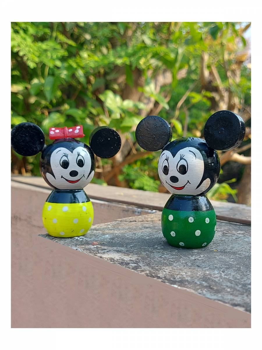Wooden Micky Mouse Doll - Channapatna Toys - Geographical Indexed