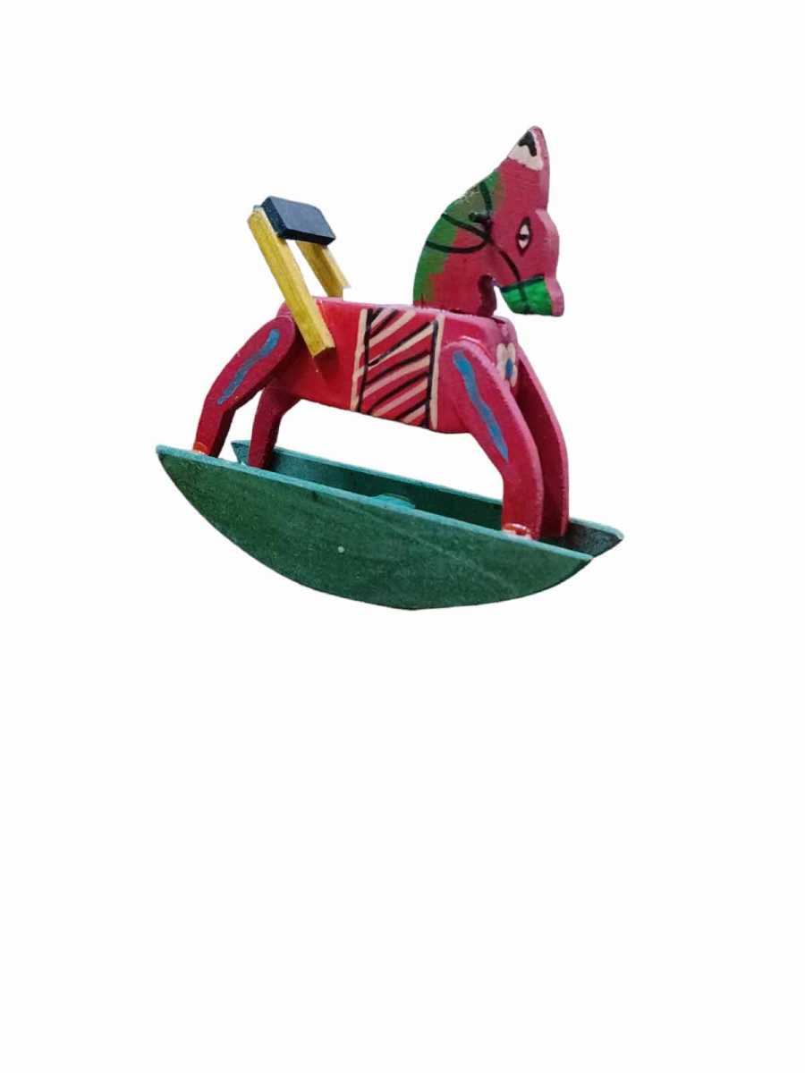 Handcrafted Miniature Wooden Rocking Horse  - Channapatna Toys - Geographical Indexed