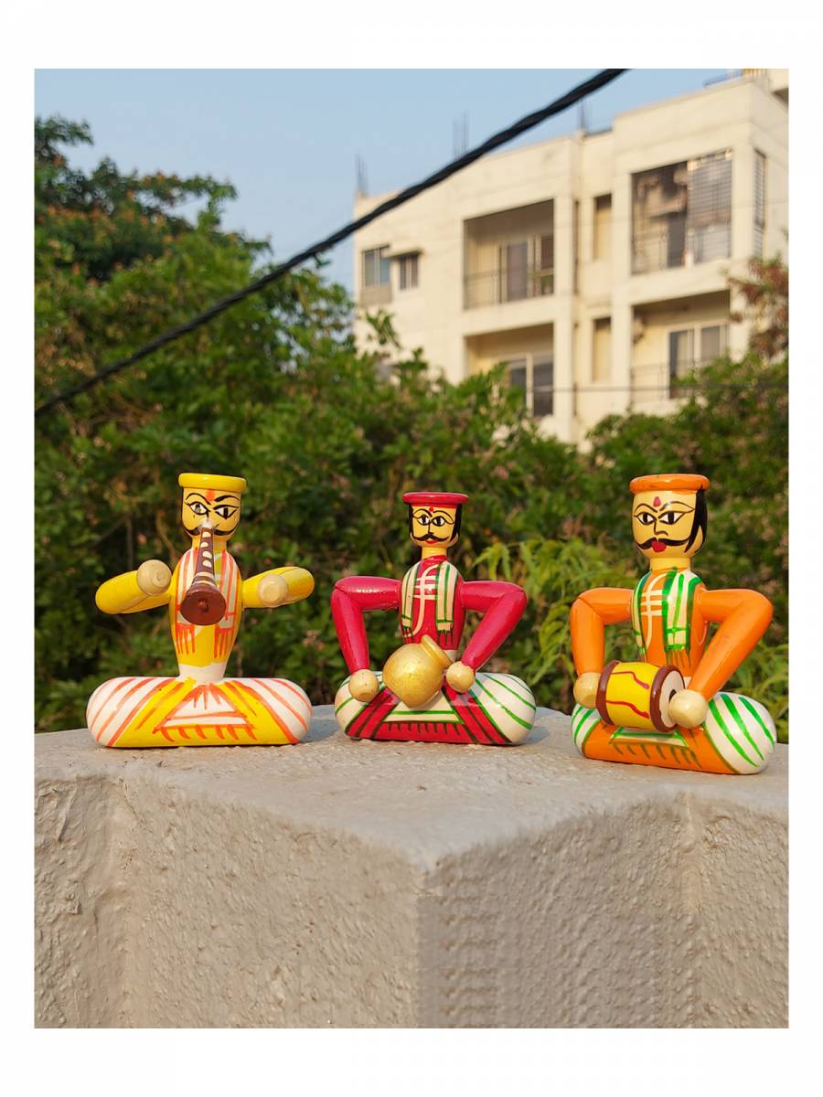 Handcrafted Wooden Traditional Music Band Set -  Channapatna Toys - Geographical Indexed