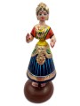 Tanjavur Dancing Doll : 11 Inch, Dark Blue-Yellow-Orange - Geographical Indexed