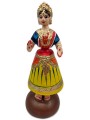 Tanjavur Dancing Doll : 11 Inch, Yellow-Orange-Dark Blue - Geographical Indexed