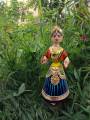Tanjavur Dancing Doll : 11 Inch, Dark Blue-Yellow-Orange - Geographical Indexed