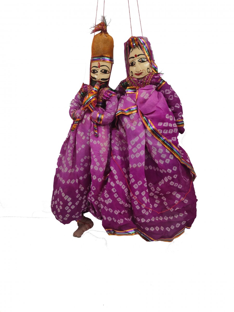 Rajasthani Kathputli, Purple Pink Combo - Geographical Indexed