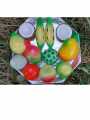 Kinnala Arts - Festive Decor - Wooden Fruits with Octagonal  Tray - Geographical Indexed