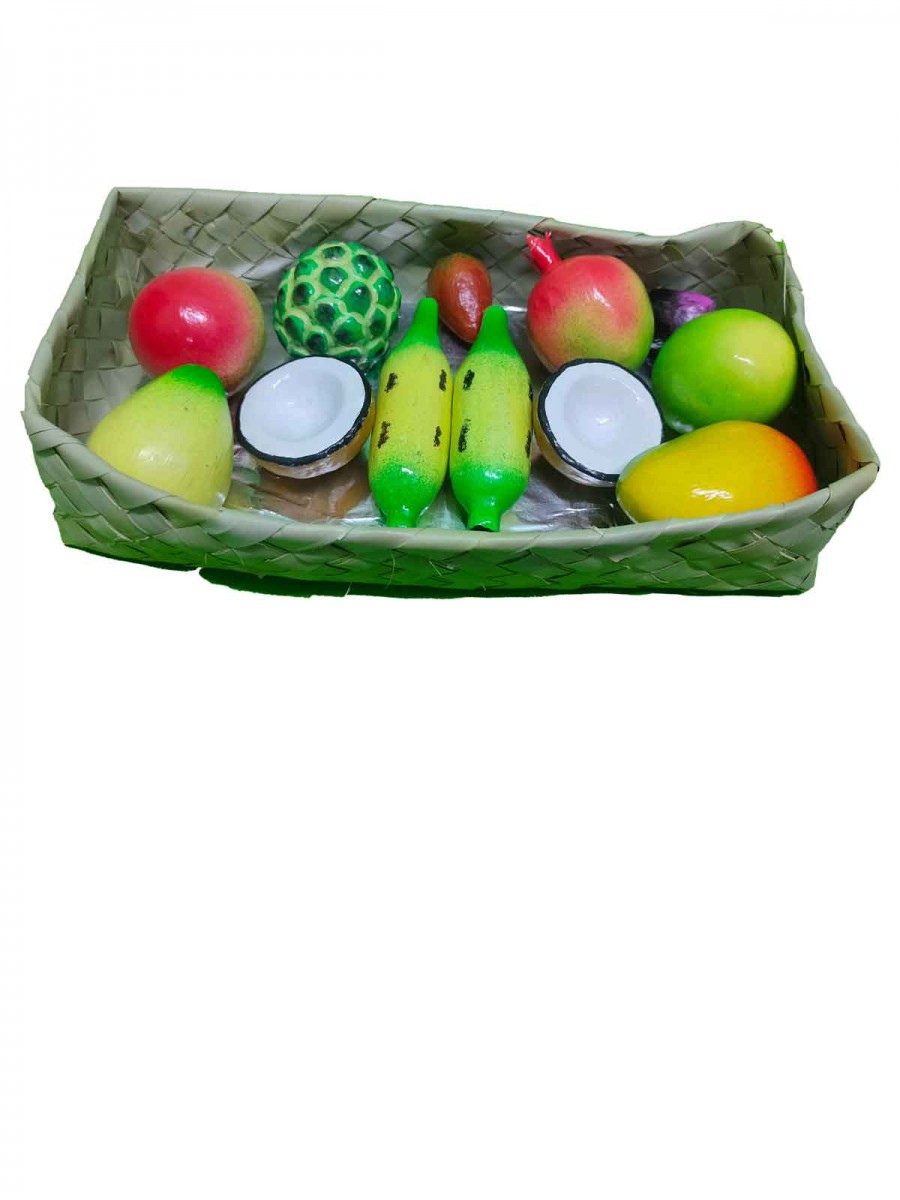 Kinnala Arts - Festive Decor - Wooden Fruits Basket - Geographical Indexed
