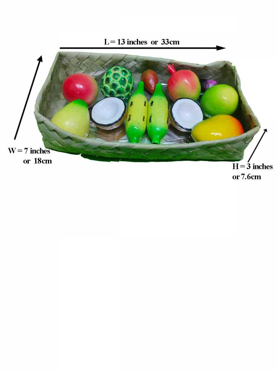 Kinnala Arts - Festive Decor - Wooden Fruits Basket - Geographical Indexed